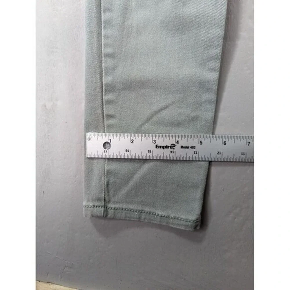 Y2K Hot Kiss Skinny Lily Jeans Womens Sz 7 Light Green Floral Embroider Stretch